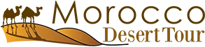 Logo of two camels on a moroccan sand dune while having a Morocco Desert Tour